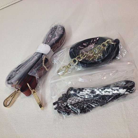 Lot of 3 Mix Collection Shoulder Bag Straps Steve Madden Clip-on Chain Leather - Picture 2 of 7